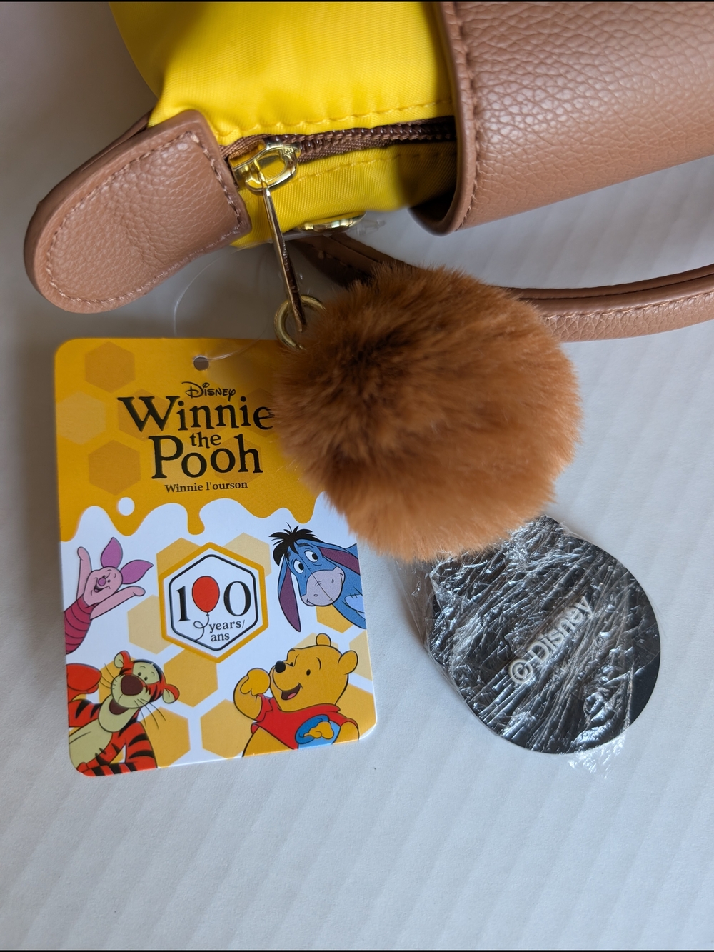 Disney 100 Winnie the Pooh Mini Top Handle Bag Yellow NWT - Picture 4 of 5